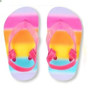 Children’s Place Flip Flops ✦ Ombre Rainbow Foam Sandals ✦ Pink & Purple NWT